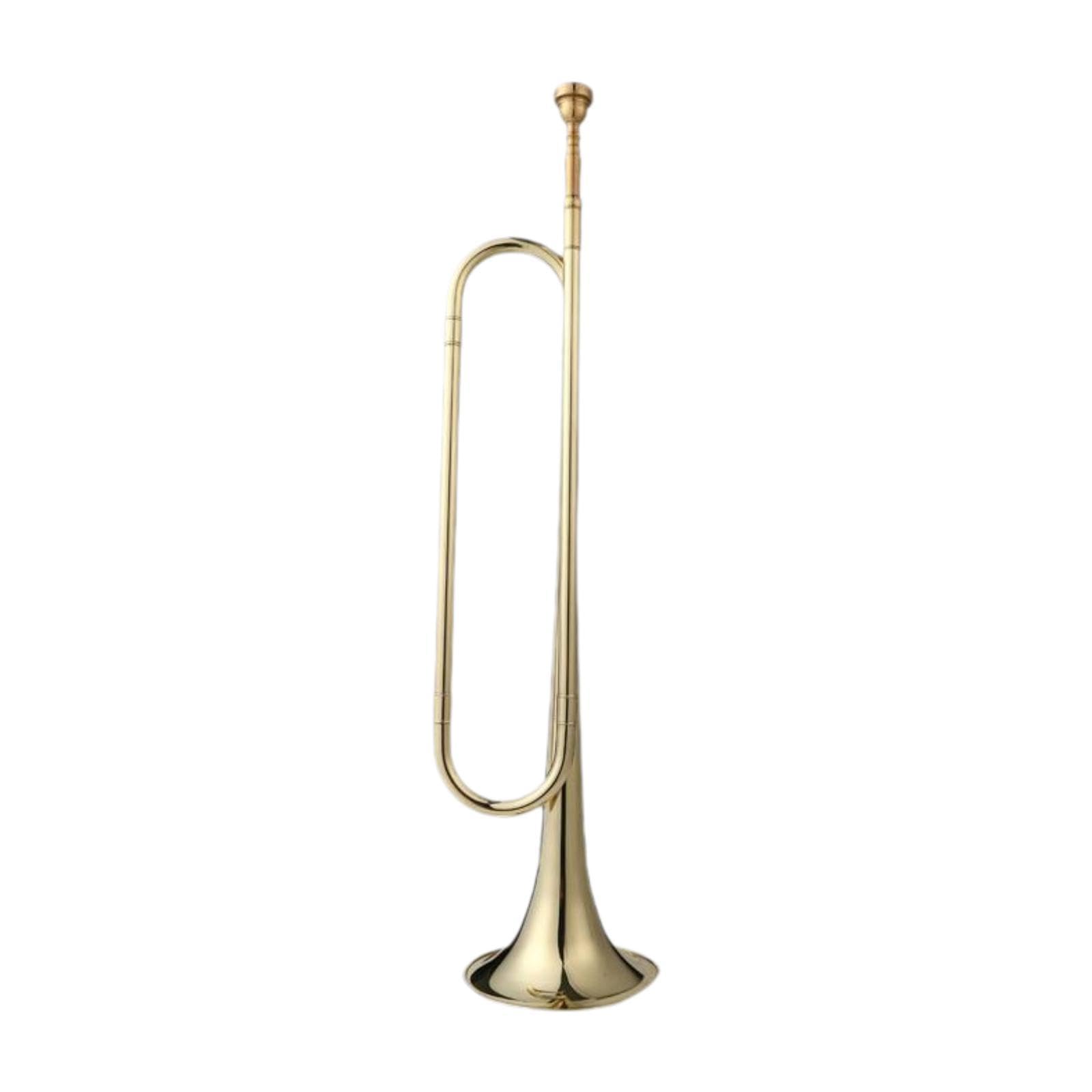 Generic B-Signalhorn Messing-Signalhorn Goldene Trompete Marschsignalhorn Blassignal für Kavallerie