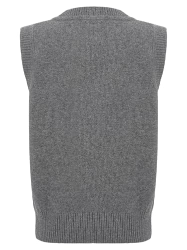 easyforever Kids Boys Girls School Uniform Sweater Vest V Neck Sleeveless Knitted Pullover Top Waistcoat Knitwear2