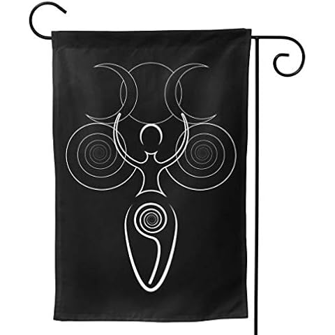 YISHOW Wicca Wiccan Triple Moon Gaia Garden Flag Double Sided Vertical Wicca Witch Black Women House Flags Yard Signs Outdoor Decor 12.5"X18" Cover