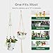 GROWNEER 5 Packs Macrame Plant Hangers with 5 Hooks, Different Tiers Handmade Cotton Rope Hanging Planters Set Flower Pots Holder Stand for Indoor Outdoor Boho Home Decor