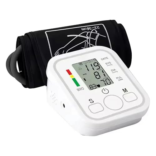 IndoTeam Blood Pressure Monitors Large Cuff Size 22cm to 36cm - Blood Pressure Machine with Cuff for Upper Arm - Heart Rate Hypertension Monitor for Home Use - Blood-Pressure Monitor with LCD Display