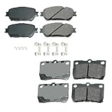 Akebono ProACT Premium Front and Rear Ceramic Slotted Brake Pad Set Kit For Lexus GS300 2006 IS250 Base C 2009-2013
