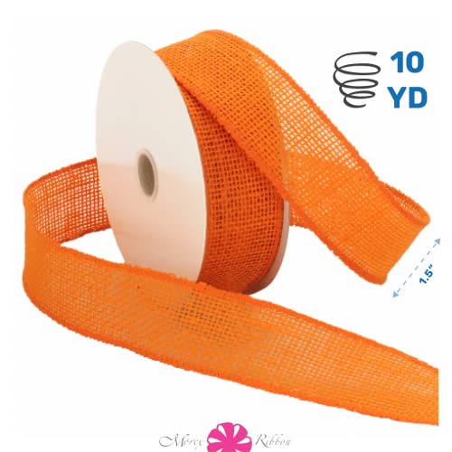 Morex Ribbon Burlap Ribbon, 1.5" X 10 Yd, Orange #TOP1
