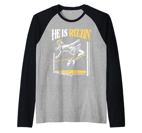 Divertido jesús está rizzin' cristiano religioso pascua atletismo Camiseta Manga Raglan
