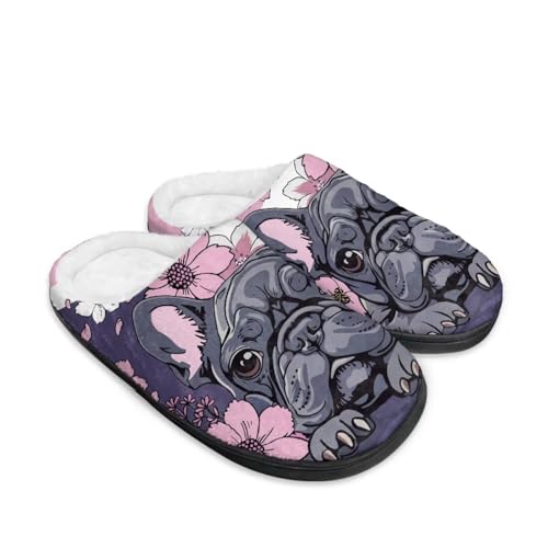 Jeiento Puppy Slippers for Women Holiday Slippers Cozy House Shoes Winter Indoor Fuzzy Slippers2