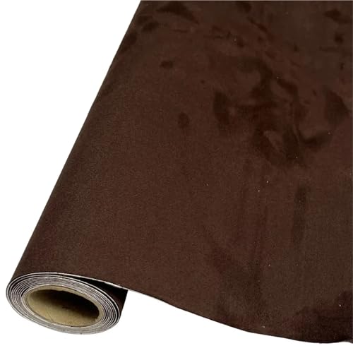 Tissu ciel de toit voiture autocollant en suédine marron 0.6mm