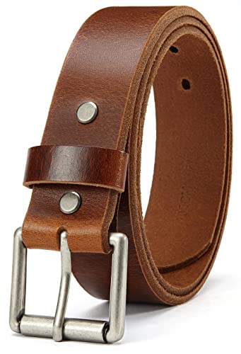 Chaoren Full Grain Leather Belt For Men - Mens Belt Leather 1 1/2" With Cow Leather - One Piece Cowhide Perfect With Jeans (Brown Leather Belt Men) #TOP14