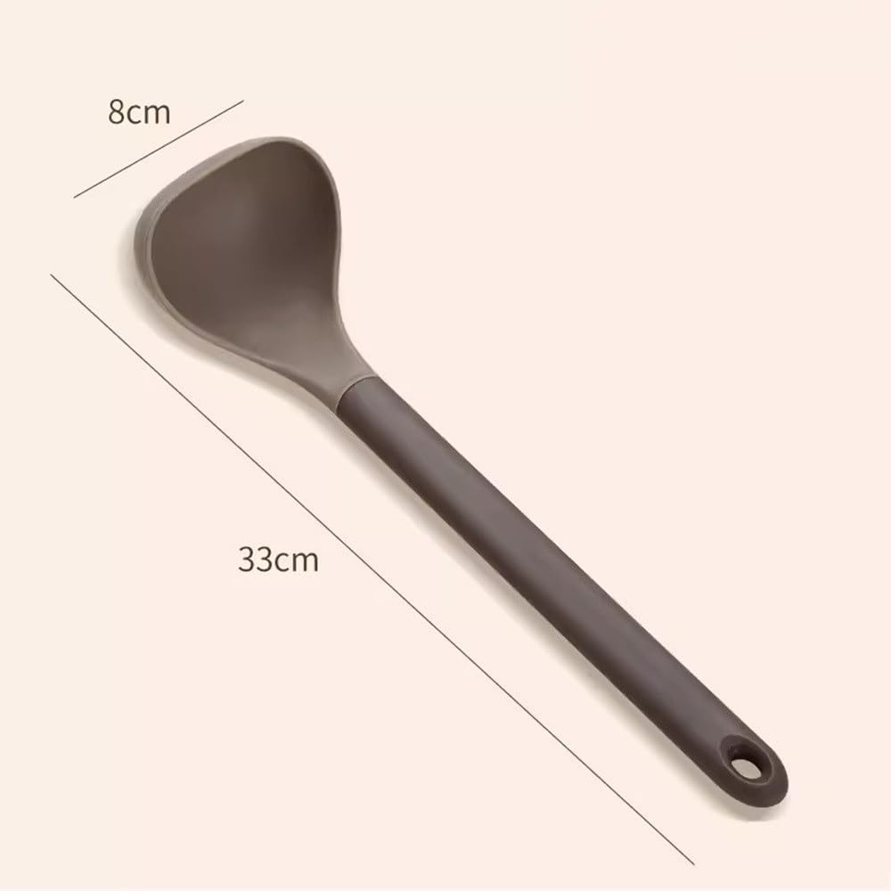 スープスプーン シリコン製ロングハンドルサービングスプーン 家庭用 料理用 調理用 家族用