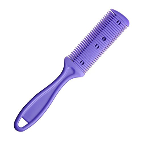 Zinnor Hair Cutter Comb Double Side Haircut Scissors Hair Cutting Comb with Stainless Steel Blade Hair Shaper Razor for Both Long and Short Hair Purple
