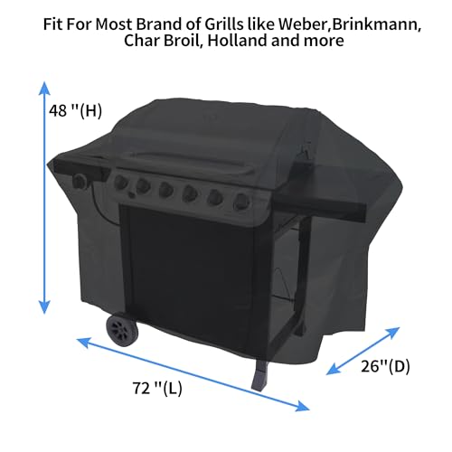 image for NEXCOVER Grill Cover, 72 Inch Waterproof BBQ Cover, 600D Heavy Duty Ga