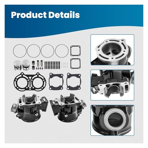 Kit de reconstrucción de motor YFZ350 con junta, pistón y culata de 64mm 2