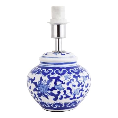 Hand Painted Blue and White Ceramic Table Lamp Base Cover