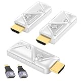 HDMI Inalámbrico, Transmisor y 2 Receptores 4K, HDMI Wireless Extender para Transmitir Video y Audio Desde Laptop/PC/Cámara a 2 Monitores/Proyectores/TVs, 2,4G/5G, Portátil, Plug & Play