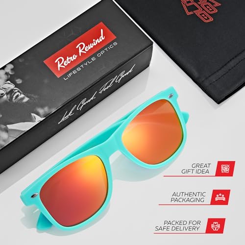 Image of Retro Rewind Polarized Sunglasses for Women Men - UV400 Classic Square Vintage Shades Trendy Unisex Sun Glasses