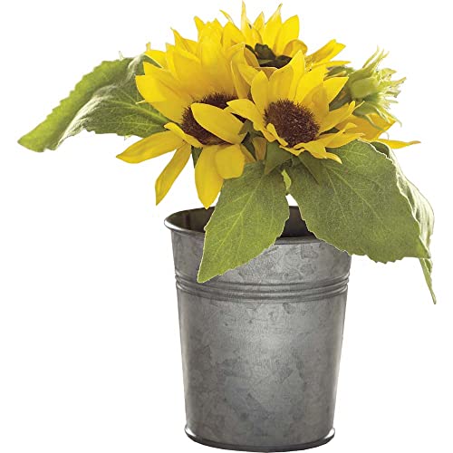Primitives-by-Kathy-Faux-Sunflowers-Metal-Gardening-Bucket-Planter Primitives by Kathy Faux Sunflowers Metal Gardening Bucket Planter