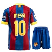 NIHMEX Barcelona Legende #10 Retro Seltenes Fußball Kinder Trikot Shorts Set Jugendgrößen (Blau, 128)