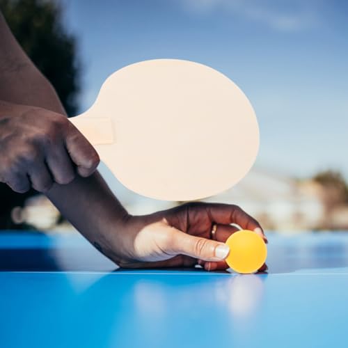 Image of DIY Table Tennis Paddle Blanks Unpainted Wooden Rackets for Kids and Adults Paintable Craft Blanks 4 Pack Indoor Outdoor .03X5.90X0.78In