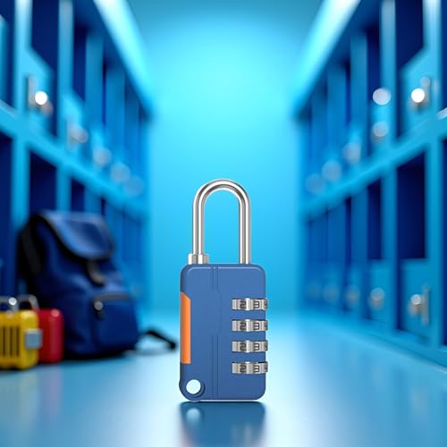 Image of 1 Pc Blue 4 Digits Lock,Combination Locker Password Padlock Mini Luggage Padlock for Backpack School Gym Locker Toolbox Padlocks and Hasps,School Lock