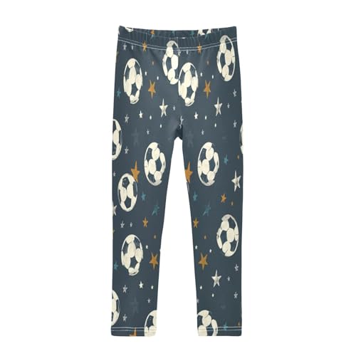 Bolaz Toddler Girls Leggings Printed Yoga Pants Leggings Yellow Star Football for Kids