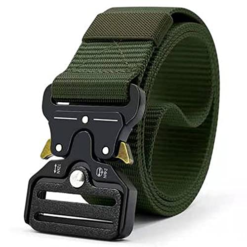Taktischer Gürtel Rettungsbund Kampf-/Militärgürtel Nylon Gurtband Riggers Belts, Heavy Duty Handwerkzeuge Gürtel mit V-Ringschnalle GEEWIN (Armeegrün) Cover