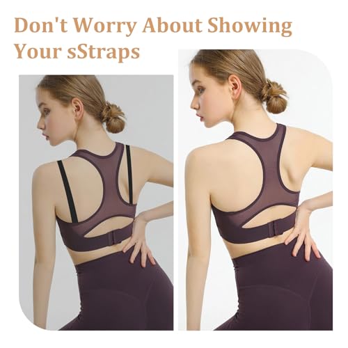 Tyqour 6 Pcs Women\'s Bra Strap Extender Non-Slip Bra Strap Holders for Slipping Elastic Adjustable Bra Strap Clips for Racerback Conceal Straps, Width 1cm (Black, White, Skin Color) - Thumbnail 6