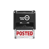 Imprint 360 AS-IMP1034 - POSTED, Heavy Duty Commerical Quality Self-Inking Rubber Stamp, Red Ink, 9/16