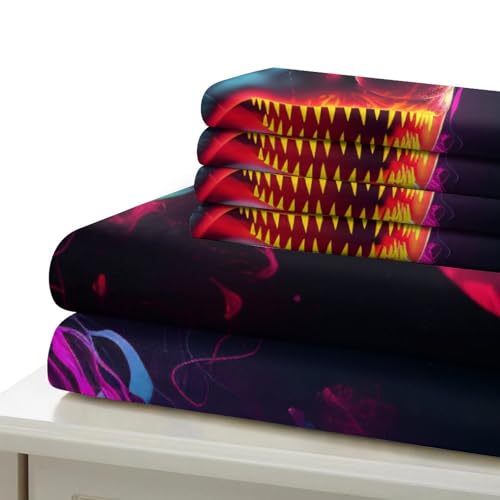 Housse de couette 2 pièces requin 135x200 parure de lit moderne taies d'oreiller single - 6