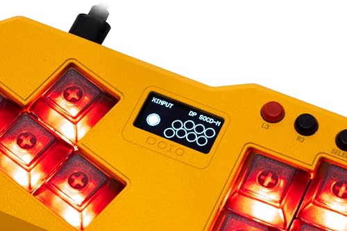 Image of KEEBMONKEY DOIO Hitpad M Series Aluminum & Acrylic Mini Gaming Leverless Arcade Controller w / 0.91' Display, RGB & Dual USB-C for PC /Switch /PS3 /PS4 /PS5