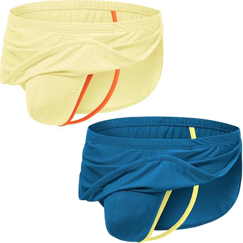 Men’s Thong Boxer Shorts Sexy Micro Mesh Bulge Pouch Split Side Slit Underwear Pajama Sleep