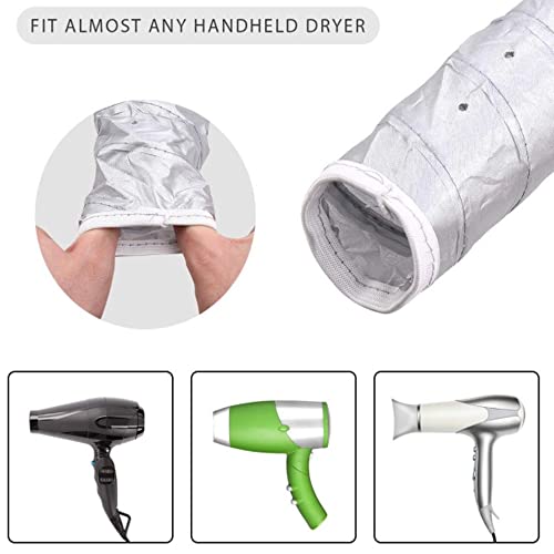 Foto von SYXLS Attachment für Haartrockner, Helm-Trocknung Kappe Trockenhauben für Haare, Haartrockner mit Gummiband für Haartrockner-Kapuzenaufsatz, für Frauen und Mädchen, Nasses, Dickes Haar (Grau)