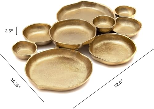 Gute GUT-KTHN-CLUS-9-BWL-IRR Cluster Decorative Bowls, Bright Gold Brass - Decoration, Snack Tray Bowl thumb #6