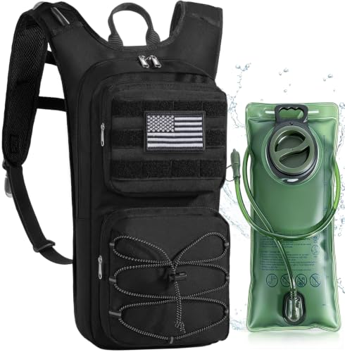 Image of Hydration Backpack, Tactical Molle Water with 3L TPU Water Bladder | Lightweight Military Hydration Daypack for Hiking, Running, Cycling, Climbing, Biking, 105 oz, Breathable Back Panel