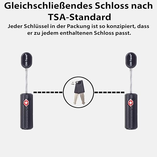 Foto von OW-Travel TSA Kofferschloss für Flugreisen mit Schlüssel, Schwarz 2 Stück