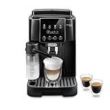 De'Longhi Magnifica Start ECAM220.60.B Kaffeevollautomat mit 4 One-Touch-Rezepten, Soft-Touch-Bedienfeld, Automilch, 1450 W, Schwarz