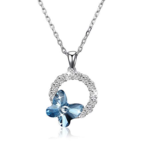 Pendentif en cristal papillon bijoux fins de mode pour dame élégante