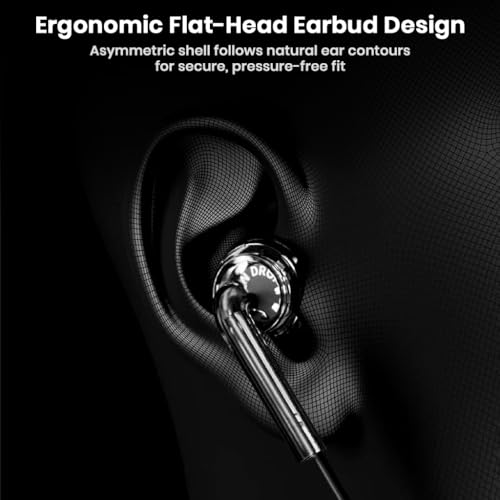 Image of MOONDROP Nice Buds Wired Earphones, HiFi Sound with 15.4mm Dynamic Driver, CCAW Voice Coil, NdFeB Magnet, Dual Rear-Cavity Damping, Ergonomic Shell and 3.5mm Silver-Plated Plug (Black)