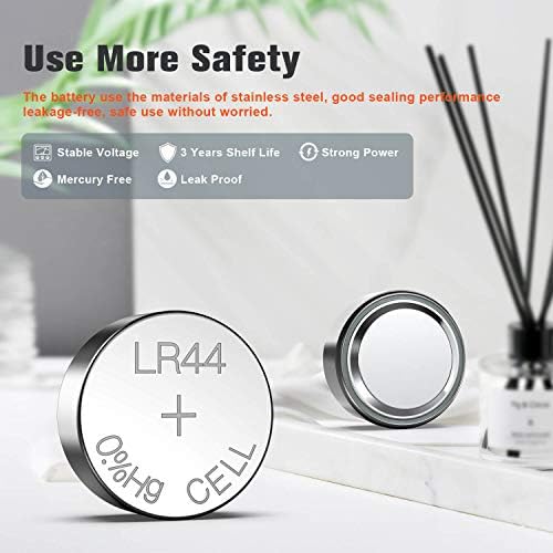 GutAlkaLi LR44 Battery Pack of 20 1.5V Batteries for Watches, Hearing Aids, Glucometer, Key Fobs and Small Electronics Silver Oxide Chemistry Provides Stable Voltage and Long Lifespan