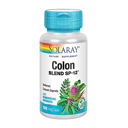 SOLARAY Colon Blend SP-12 | Herbs & Homeopathic Nutrients | Healthy Elimination & Bowel Support | 100 VegCaps