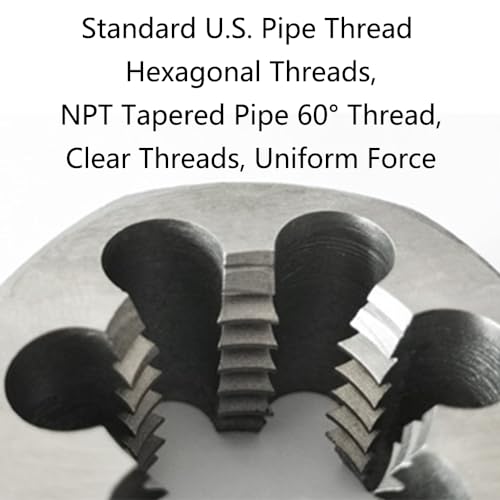 1,27 cm (1/2 Zoll) 14 NPT Runde Schneideisen Maschinengewinde Rechtshänder Gewindeschneider Kohlenstoffstahl Manuelles Rohrgewinde-Kit Schraubengewinde Schneideisen Sechskant-Rohrschablone