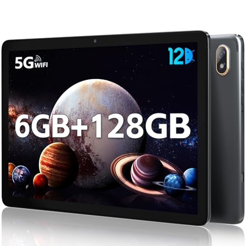 Kinstone Android Tablet 10.1 inch, 8GB+128GB, 8000mAh 2.0GHz Fast Octa-core Gaming, Stable 2.4G+5G WiFi, 1920x1200 FHD IPS, 13MP Camera,Bluetooth 5.0 Type-C, Slim Metal Frame-Silver 2025 Upg