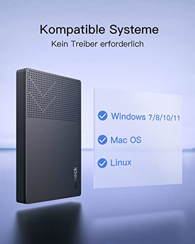 Festplattengehäuse Inateck USB 3.2 Gen 2 für 2,5 Zoll SSD und HDD