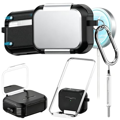 �u�ŐV�X�}�z�X�^���h�ƃ~���[�@�\�̃C���z���P�[�X�vAirPods Pro3�K�� �P�[�X (2025) ���C�������b�N �� �Œ�N���b�v�A�X�}�z�X�^���h �~���[�@�\ MagSafe�[�d�Ή� �N���[�j���O�y��&�J���r�i�t�� �S�ʕی� �ϏՌ��݌v Apple A