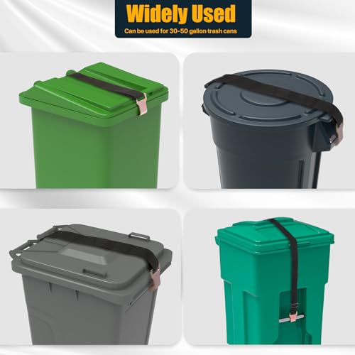 YYDSDOTA Trash Can Lid Lock for Raccoons, Bear Proof Garbage Can Locks for Animals, Strong Outdoor Trash Bin Bungee Cord Strap, Locking Trash Can During Strong Winds (Black-2 Pack) by Wuno Shop - Used condition - Image 6