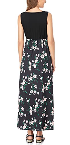 Image of Lacavocor Womens Summer Maxi Dress Tank Top Sleeveless Long Dresses