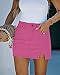 luvamia Skorts Skirts for Women Denim Mini Skirt Side Slit with High Wasited Jean Shorts Stretchy Pink Skirt Jean Dress Going Out Skirts for Women Hot Pink Size Small US Size 4-6