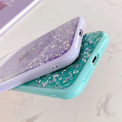 Image of VONZEE Compatible with iPhone 14 Case 6.1 inch, Non Moving Glitter Cover for Girls & Women Soft TPU Shockproof Anti Scratch Drop Protection Cover|Purple
