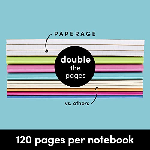 Paperage 48-Pack Composition Notebook Journals, 120 Pages, Kraft Cover With Rainbow Spines, College Ruled Lined Paper, Small Size (8 In X 5.75 In) – For School, Office, Or At-Home Use #TOP5