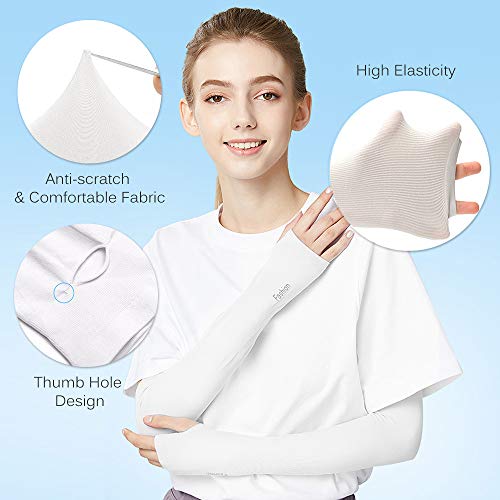 Andoer 1 par de mangas de braço de resfriamento UV de proteção absorvente de braço para ciclismo ao