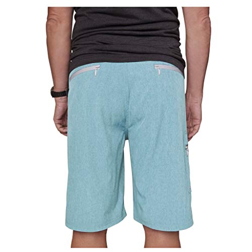 Calcutta Men’s Hybrid Fishing Board Shorts, Heathered Teal, Size 36 #TOP2