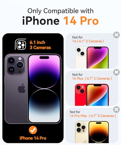 Image of CANSHN Magnetic Compatible with iPhone 14 Pro Case, Upgraded [Full Camera Protection] [Compatible with Magsafe] Non-Yellowing Shockproof Protective Bumper Phone Case 6.1 inch - Clear